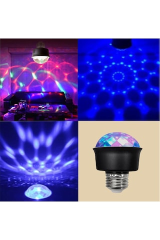 Ledx Al-kxt6882 Mini 360 Derece Led 3.3 Watt E27 Duy Rgb Renk Disko Lamba Gece Lambası Çocuk Odası Renkli