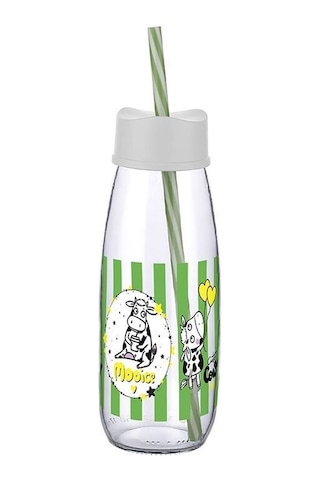 Hayvan Figürlü Pipetli Su Ve Süt Şişesi Cam 500 Ml Diğer