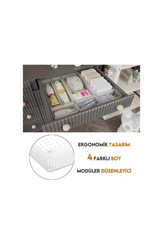 Meleni Baby 8 Parça Bebek Çekmece Düzenleyici - Bebek Organizer - Bebek Bakım Organizer - Şeffaf Genel
