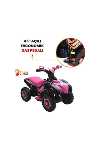 Robo Led Işıklı Müzikli 6 V Akülü Atv Motor Sarı