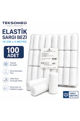 Teksomed Elastik Sargı Bezi 10 Cm X 4 Metre 100 Adet