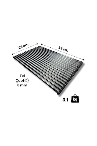 Profesyonel Barbekü Mangal Tel Izgarası 25x39 Cm 6 Mm