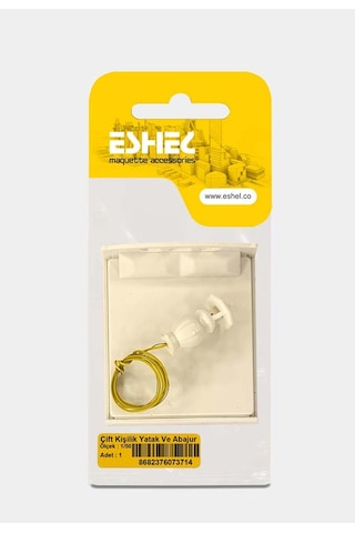 Eshel Maket Çift Kişilik Yatak ve Abajur--1/50--1 Li