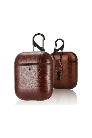Northcity Ally Leather Case Apple Uyumlu Airpods 1-2 Pu Deri Koruma Kılıfı- 5775 Kahverengi