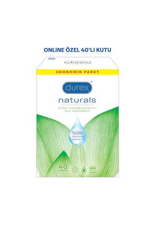 Durex Naturals Prezervatif 40'lı