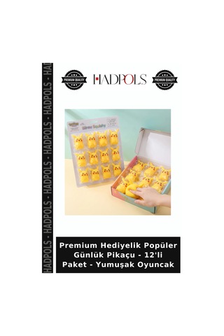 Premium Hediyelik Popüler Günlük Pikaçu - 12'li Paket - Yumuşak Oyuncak