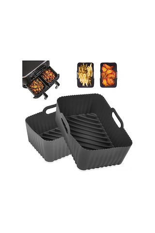 Maiyame Ninja Foodi Dz201 İçin Yeniden Kullanılabilir Silikon Bezeler - 8 Quart, Anti Yapışkan, 2 Adet Seti Siyah