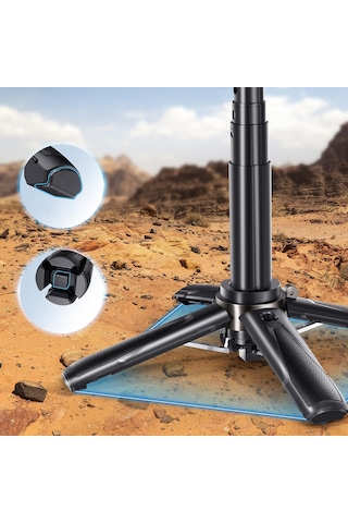 Jmary Mt-18 360 Derece Dönebilen Kumandalı Selfie Çubuğu Ve Tripod Siyah