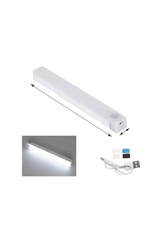 20 Cm Beyaz Işık Hareket Sensörlü Dolap İçi Çalışma Masası Mutfak Tezgah Altı Usb Led Işık Çok Renkli