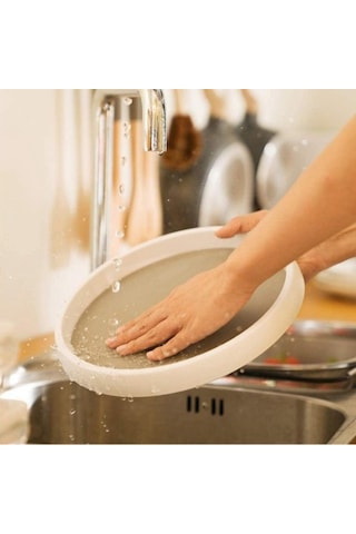 1 Adet Turntable Dönen Baharat Depolama Rafı Depolama Organizatörü Mutfak Çift Katman Gri