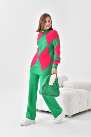 Ftz Women Kadın Baklava Desen Detaylı İkili Takım Benetton 20466-benetton Yeşil