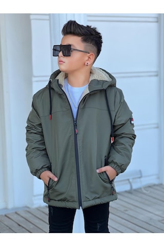 Erkek Çocuk Kapüşonlu İçi Kürklü Mont Km3050 Haki