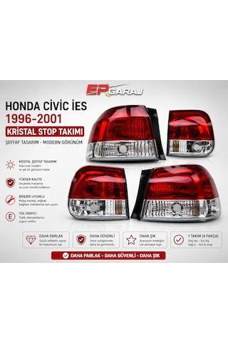 Honda Cıvıc İes 1996-2001 Uyumlu Kristal Stop Takımı 4 Parça