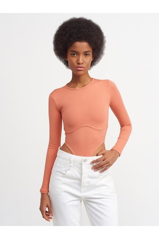 Dilvin 3664 Kadın Gül Pembe Bodysuit-11845 Gül Pembe