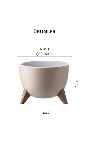 Ufo Model Saksı - 10lt. Saksı - Yuvarlak Modern Saksı