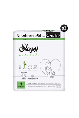 Sleepy Natural Avantajlı Paket Bebek Bezi 1 Numara Newborn 192 Adet