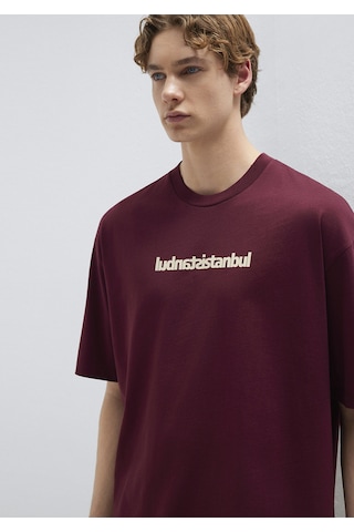 Mavi - İstanbul Baskılı Bordo Tişört 0613591-70426 Bordo