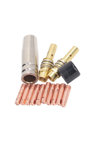 Skycity 15ak Mıg/mag Kaynak Torçları İçin 14 Parça Bakır Tabanlı Konduktif Uç, Gaz Burnu, Bağlantı Çubuğu Ve Kapak Tamiri Aksesuar Seti
