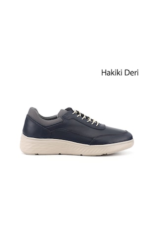 Gönderir Erkek Lacivert Bağcıklı Hakiki Deri Sneaker Ddma85142871