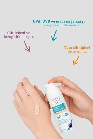 Minela Care Hydrating Mineral Filtreli Renkli Yüz Güneş Kremi SPF50 70 G