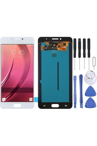 Samsung Uyumlu Galaxy C7 Pro C7010 Oled Lcd Ekran Dokunmatik Beyaz Renk