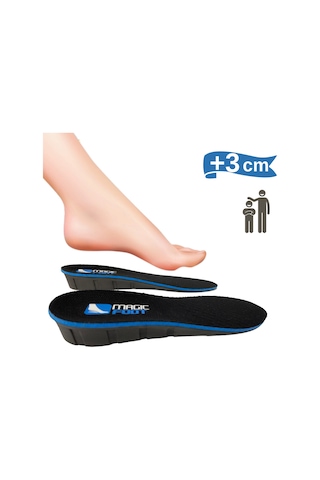 Magicfoot Unisex +3 Cm Boy Uzatıcı Gizli Topuk Yükseltici Geliştirilmiş Tabanlık