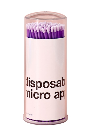 Wezone Mor 100'lü Cam Kavanozlu Tüy Dikiş, Göz Kaş Dudak Temizlik Cotton Budu - Fonksiyonel Diş Temizleme Mikro Fırça