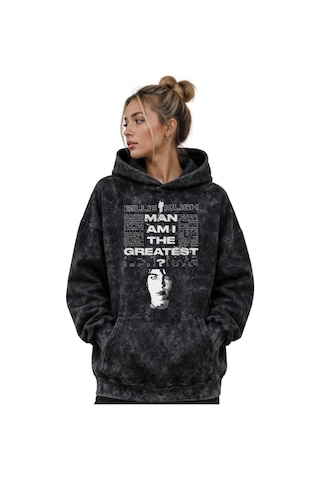 Sevbano Billie Eilish Şarkıcı Baskılı Unisex Oversize Premium Yıkamalı Ho Siyah