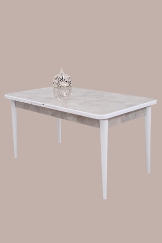 Duru Norte Mdf Lak Panel Açılır Yemek Masa Takımı 90x160 Beyaz
