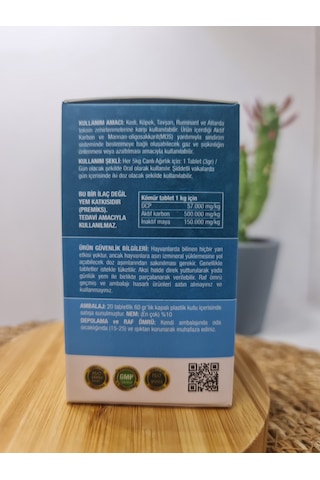 Animari Carbon 20 Tablet Kedi Köpek Toksin Zehirlenmelerine Karşı