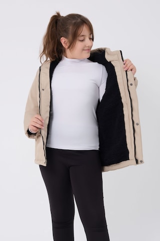 Kız Çocuk Taş İçi Kürklü Su Ve Rüzgar Geçirmez Kapüşonlu 3 Cep Kışlık Mont & Kaban & Parka Taş