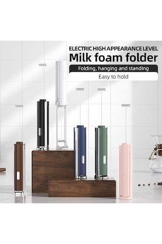 Ulzyvf Şarjlı Taşınabilir Süt Köpürtücü 3 Seviyeli Kahve Mikseri Paslanmaz Çelik Siyah Siyah