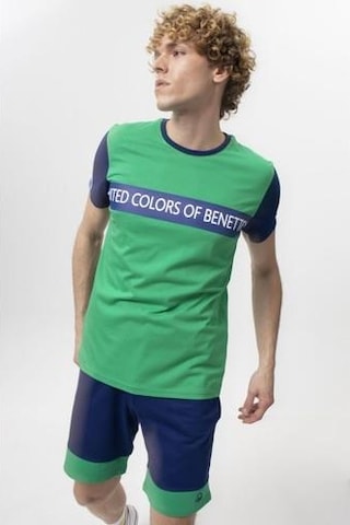 Benetton Bnt-m20482-23y Erkek T-shirt Bnt-m20482-r1938 Yeşil