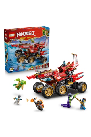 LEGO® NINJAGO® Kara Gemisi 71869 - 9 Yaş ve Üzeri Çocuklar için 3 Araç ve 6 Minifigür İçeren Oyuncak Yapım Seti (1214 Parça)