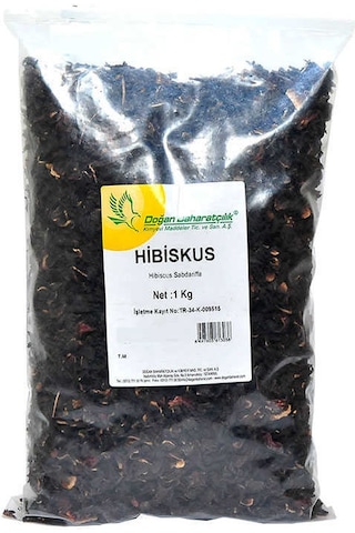 Afrika Bamya Çiçeği Hibiskus Mekke Gülü Doğal 1000 Gr Paket