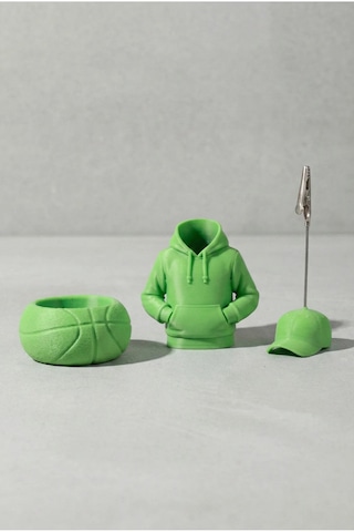 Noker Spor & Hoodie Temalı Masaüstü Kalemlik Seti Not Tutuculu Yeşil