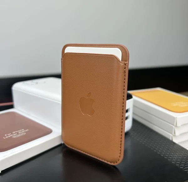 Magsafe Deri Cüzdan Kartlık Tüm Modellerle Uyumlu - Bordo Kahverengi