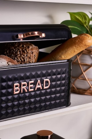 Karaca Elmas Ekmek Kutusu Saklama Kabı Hediyeli Siyah