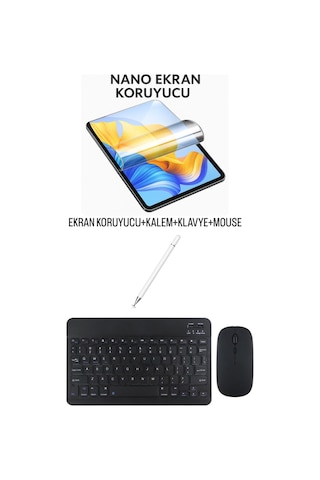 Samsung Galaxy A9+ X210 11'' Uyumlu Ekran Koruyucu Klavye Mouse Set Siyah