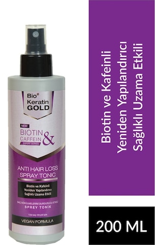 Bio Keratin Gold Biotin & Kafein Dökülme Karşıtı Tonik 200 ML