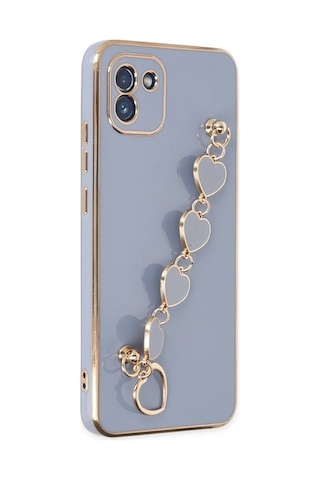 Gld-spt- Newface Samsung Uyumlu Galaxy A03 Kılıf Esila Silikon - Gri