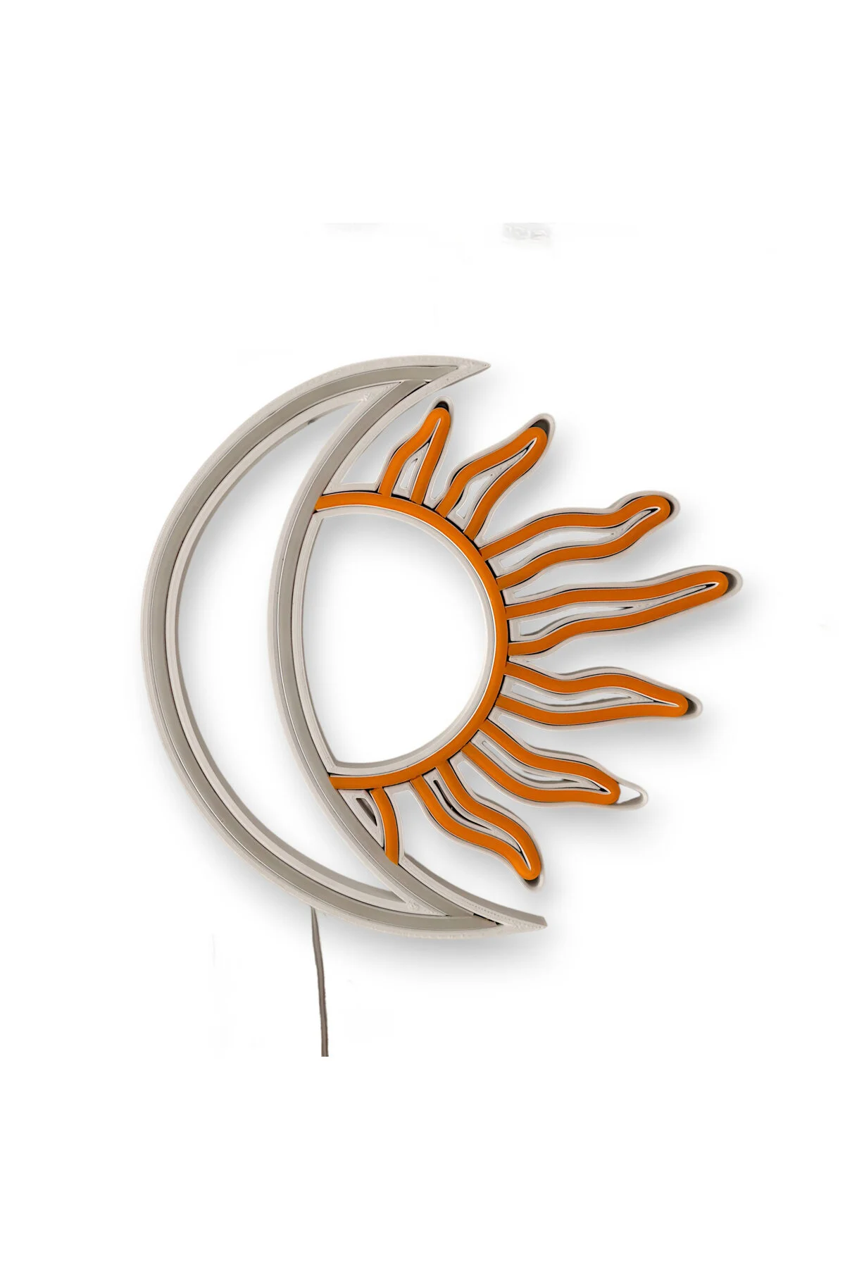 Ay Güneş 3d Baskı Neon Led Gün Işığı - Sarı