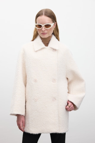 Kruvaze Kapama Kaşe Kaban Ekru Ekru