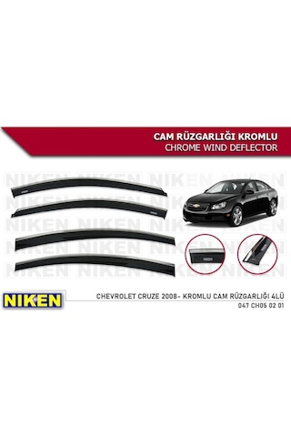 Niken Chevrolet Cruze 2008 Kromlu Cam Rüzgarlığı 4 Lü