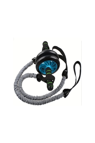 Willowhaven Gri Abdominal Roller Esneme Bandı Evde Karın Kası Egzersiz Ekipmanları 2li Set
