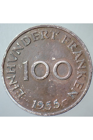 Saarland 100 Franken 1955.