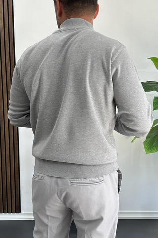 Edwox Erkek Yarım Balıkçı Normal Kalıp Kazak Gri Edw409 Gri