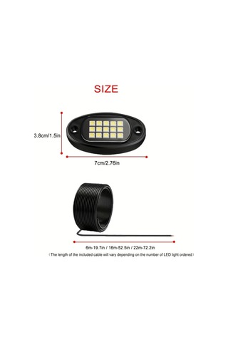 Xuweiwei 8 Pods Araç Led Işıkları Rock Işıkları 6000k Beyaz Led Araç Altı Aydınlatma Suv Kamyon Motosiklet Atv Utv Pickups Off Road