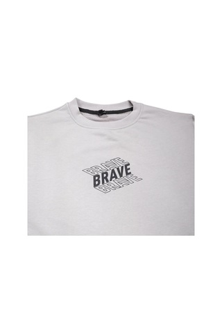 Bigümex The Brave Premium Erkek Sweatshirt 3 Iplik Gri