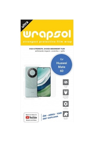 Huawei Mate 60 Ön, Arka Ve Yan 360 Derece Tam Kaplama Poliüretan Film